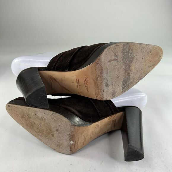 YSL Yves Saint Laurent Women's Rive Gauche Mules Size 37 High Heels Buckle Shoes - Picture 6 of 11